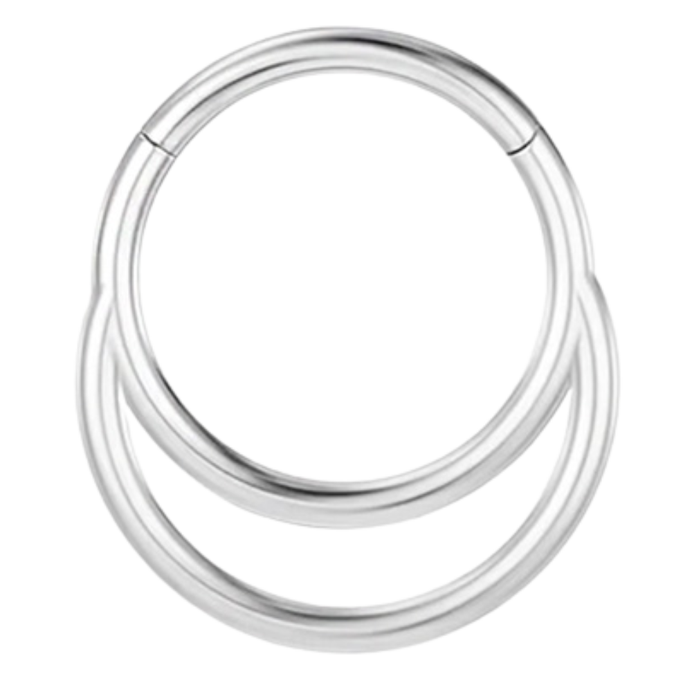 Titanium Segmented Clicker - Double Ring - Piercing Planet