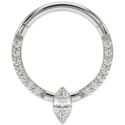 Titanový segmentový kliker se zirkony a diamanty - Kruh - Propichující planeta