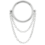 Titanium Segmented Clicker with Two Chains - Ring