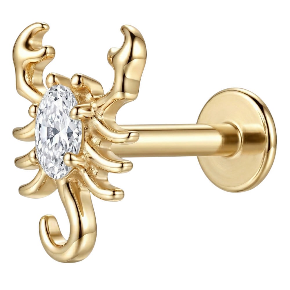 Tytanowy Labret Ozdobny - Skorpion Z Cyrkoniami