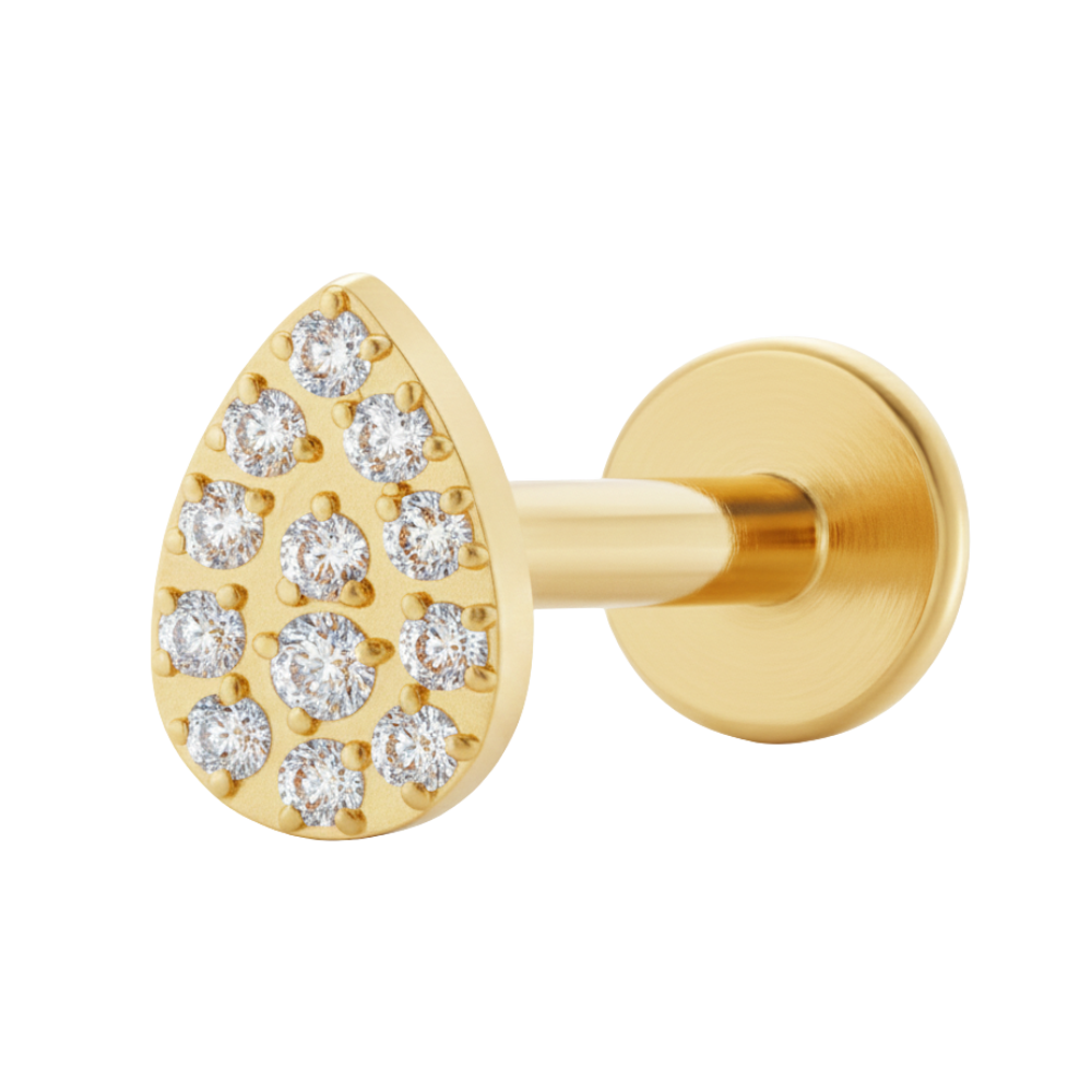 Titan Dekorativní Labret - Slza Se Zirkony