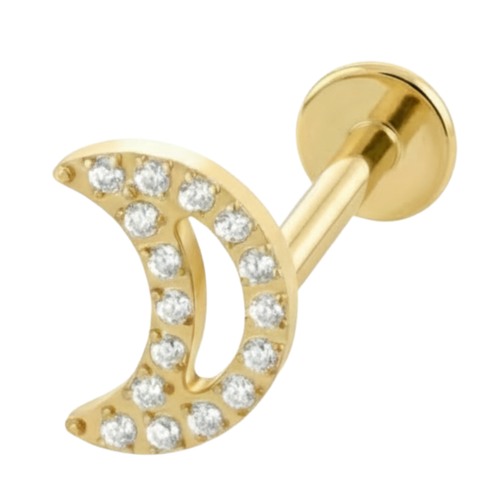 Tytanowy Labret Ozdobny - Cyrkoniowy Księżyc