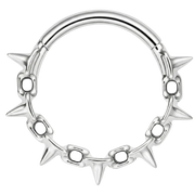 Titanium Segmented Clicker With Thorns - Circle - Piercing Planet