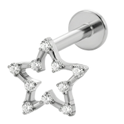 Titanium Decorative Labret - Cubic Zirconia Star