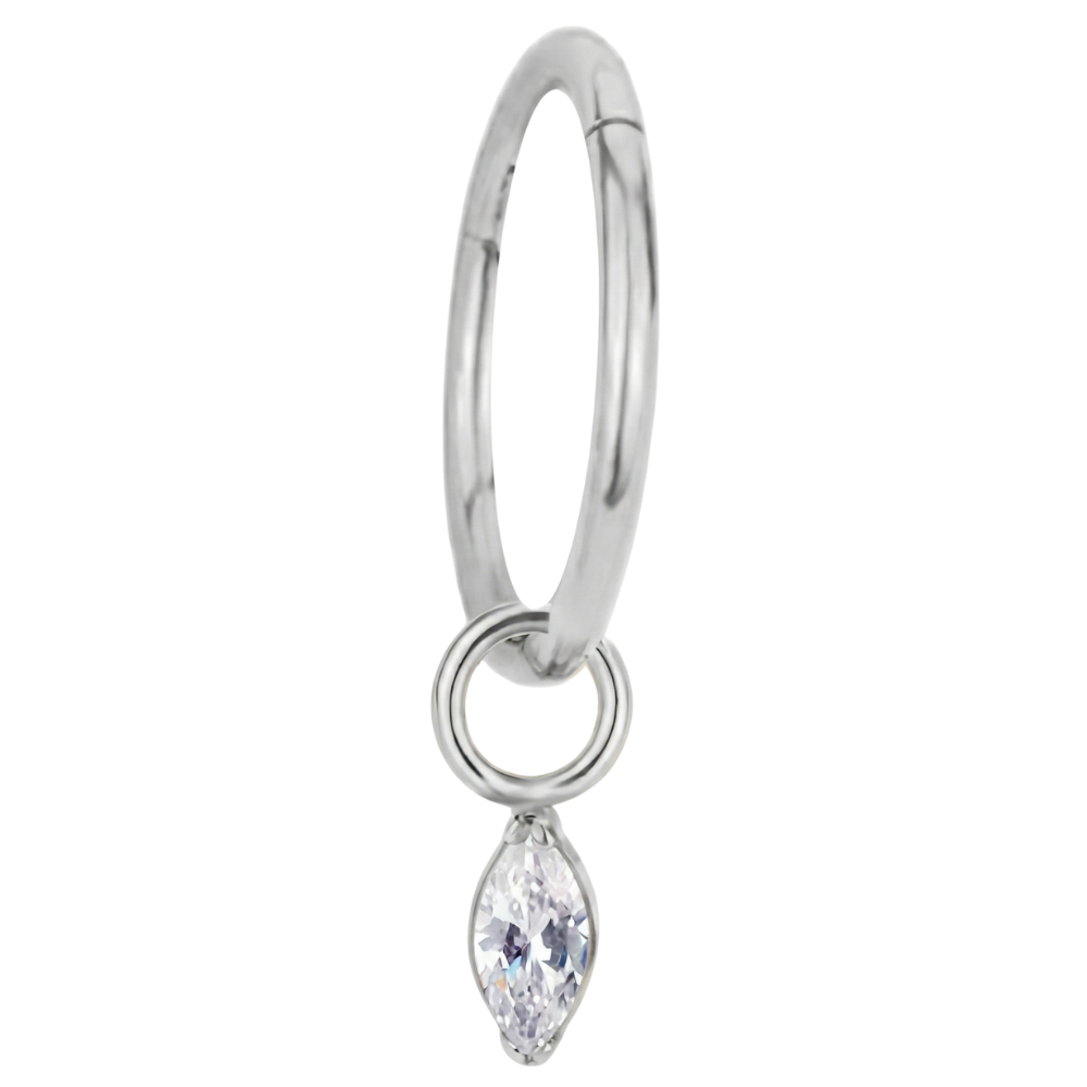 Tytanowy Clicker Segmentowy Z Zawieszką Cyrkonią – Kółko