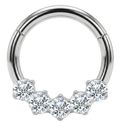 Titanový segmentový kliker s 5 kulatými kubickými zirkony – kruh