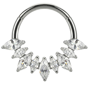 Titanový segmentový kliker s 9 kubickými zirkony - kruh