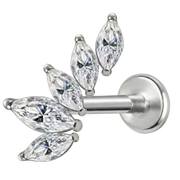 Titan Dekorativní Labret - List Se Zirkony