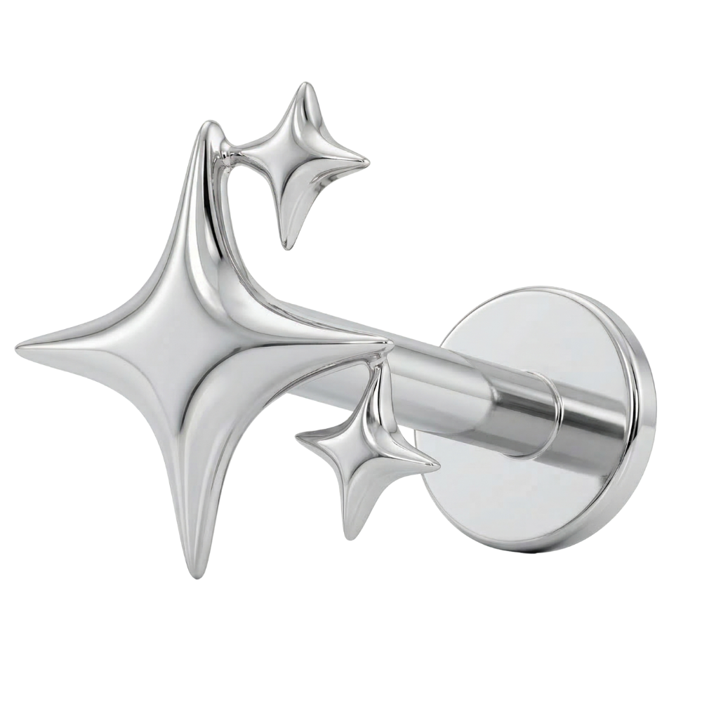 Titanium Decorative Labret - Three Stars