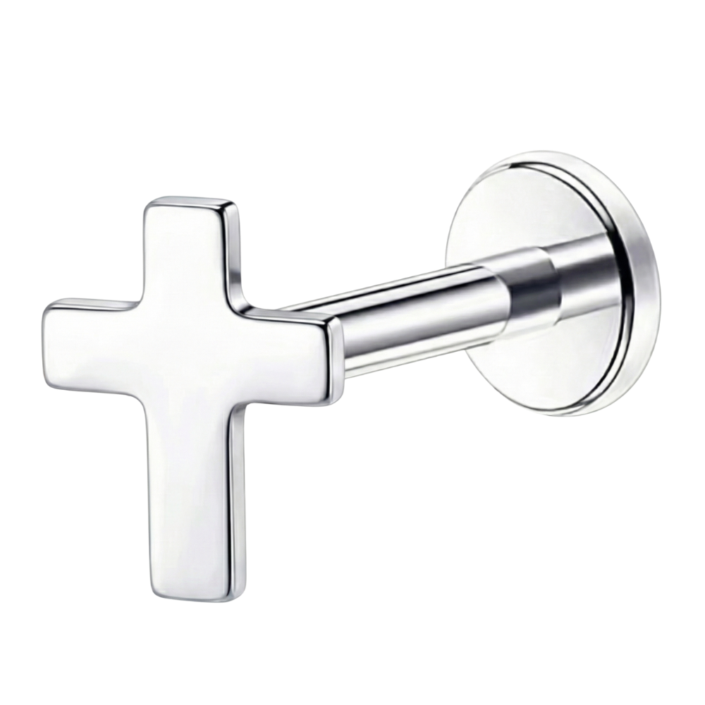 Titanium Labret - Cross