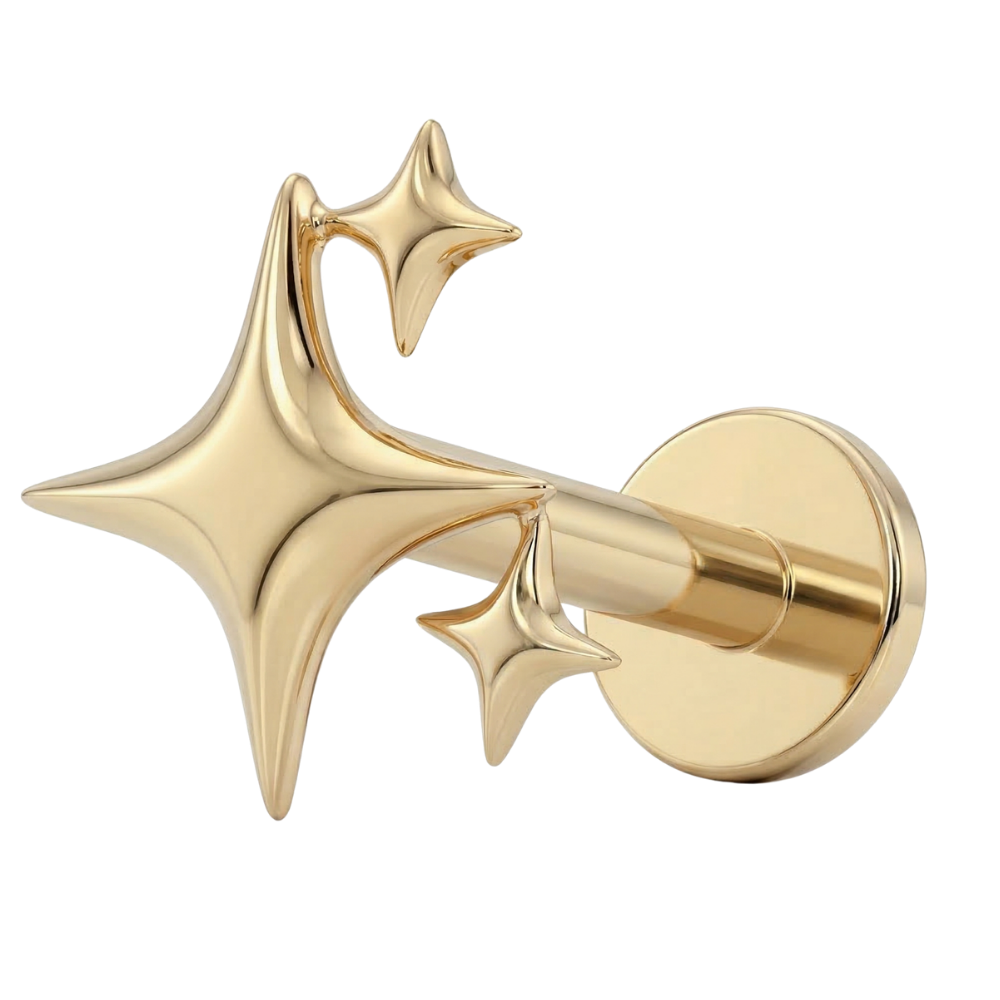 Titanium Decorative Labret - Three Stars