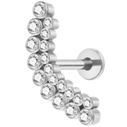 Titanium Decorative Labret - Double Arch with Cubic Zirconia