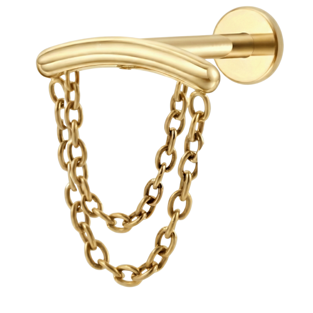 Tytanowy Labret Ozdobny - Łuk Z Łańcuszkami