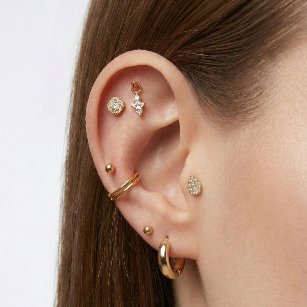 Titan Dekorativní Labret - Slza Se Zirkony