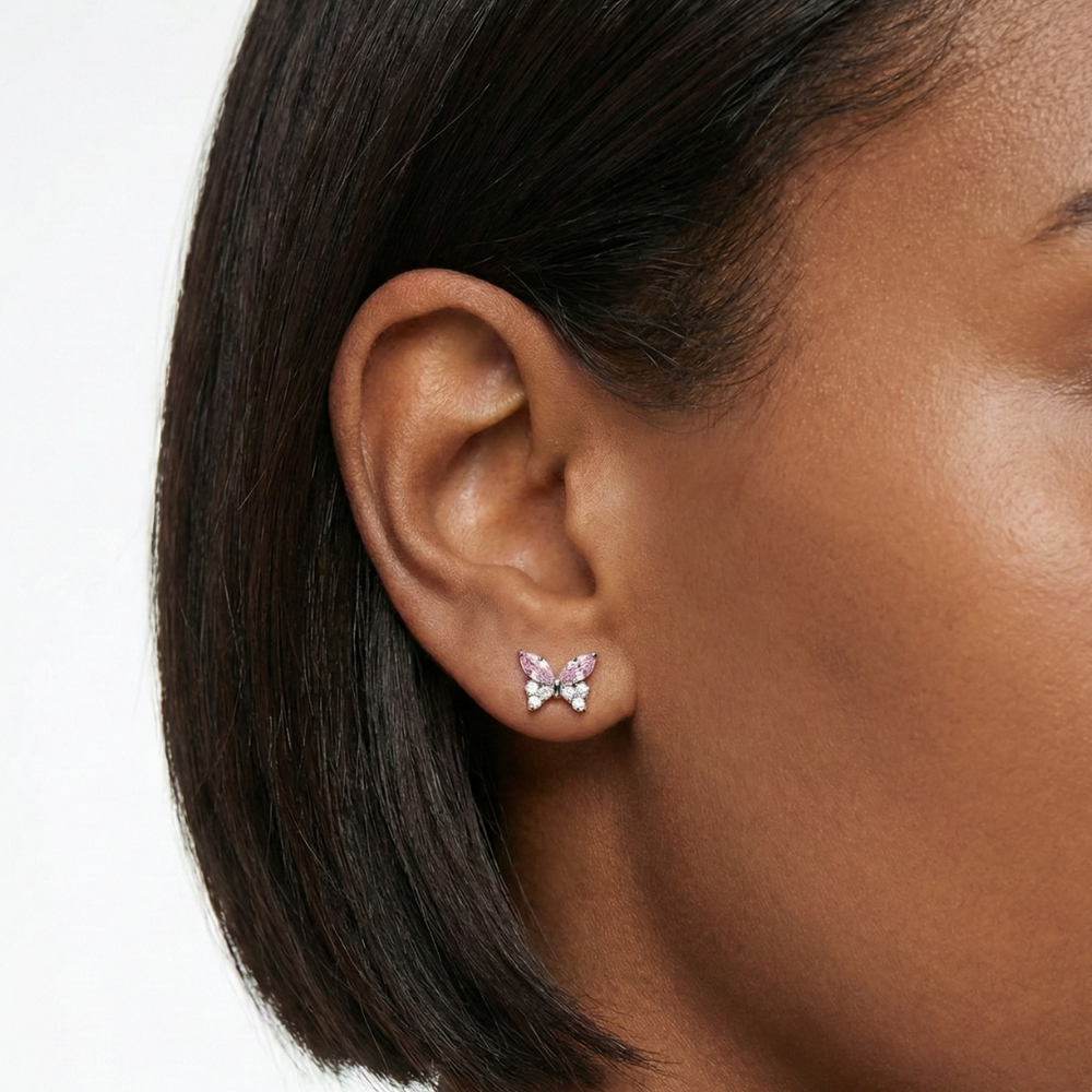 Tytanowy Labret Ozdobny - Motyl Z Cyrkoniami