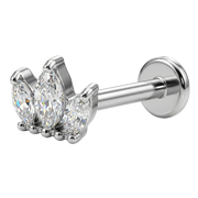 Titanium Decorative Labret - Crown With Zircons
