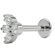 Titanium Decorative Labret - Lotus with Cubic Zirconia