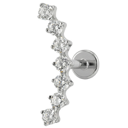 Titanium Decorative Labret - Large Arch of Cubic Zirconia