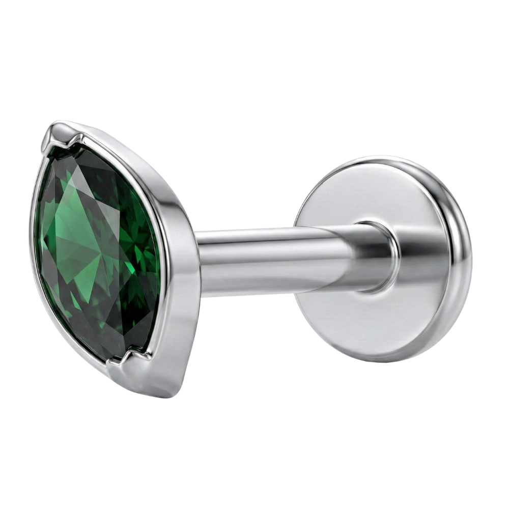 Titan Dekorativní Labret - Oválný S kubickými Zirkony