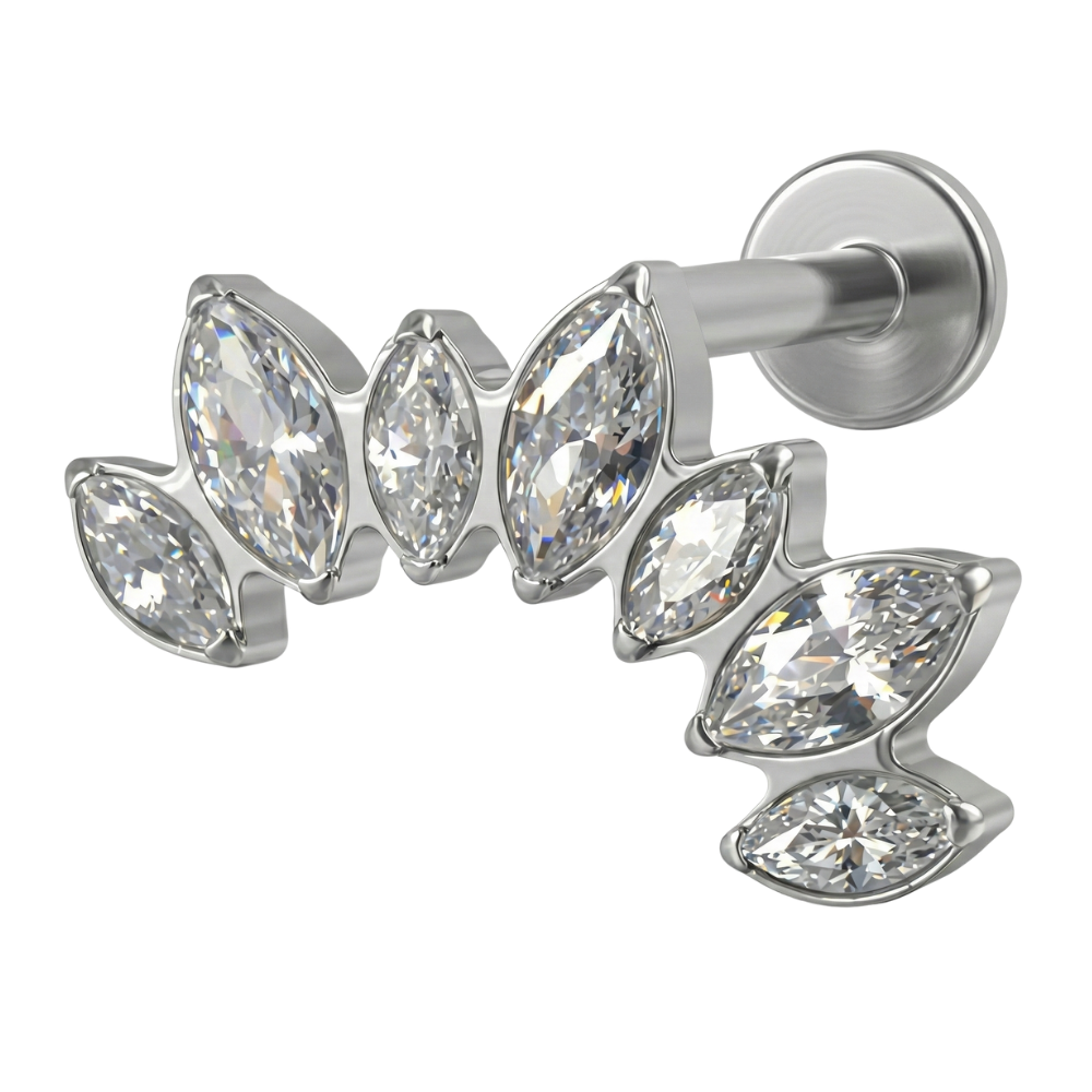 Tytanowy Labret Ozdobny - Łuk Z Cyrkoniami