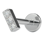 Titan Dekorativní Labret - Obdélník Se Třemi Zirkony