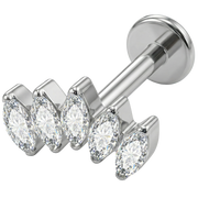 Titanium Decorative Labret - Row of Cubic Zirconia