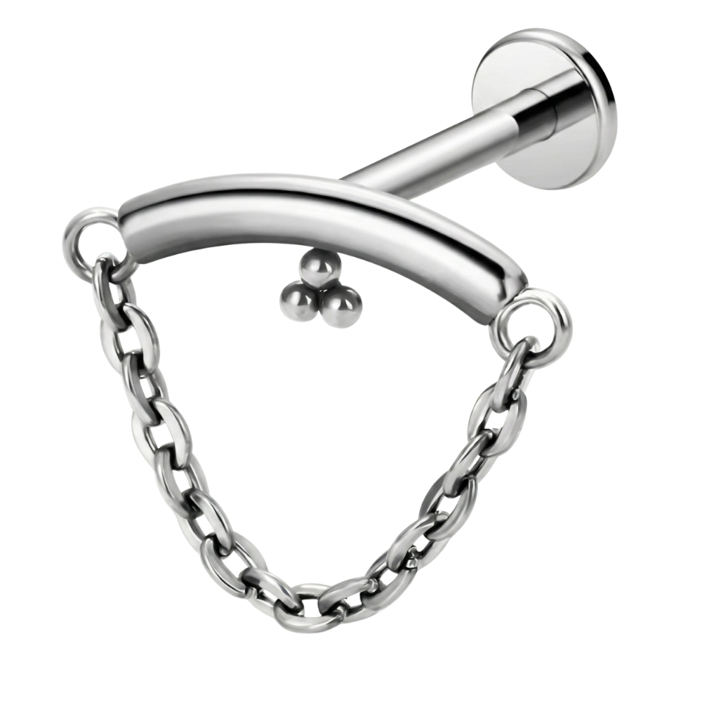 Titanium Decorative Labret - Arch with Chain