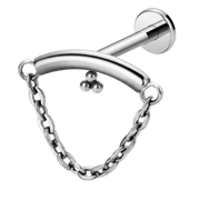 Titanium Decorative Labret - Arch with Chain