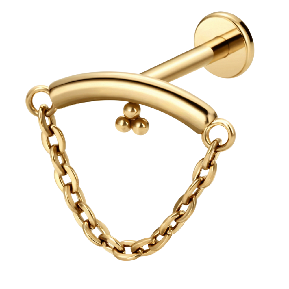 Titanium Decorative Labret - Arch with Chain