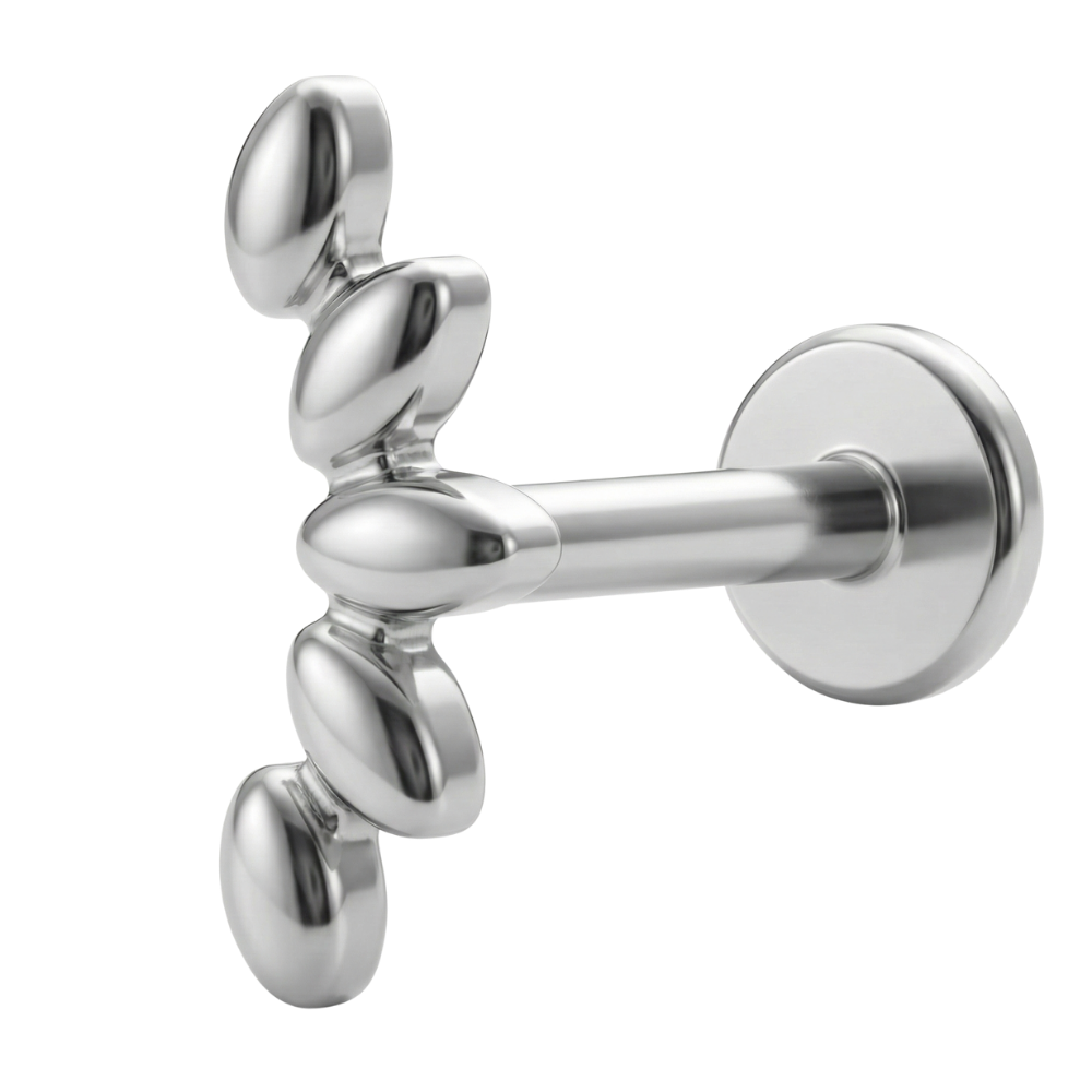 Titanium Decorative Labret - Leaves