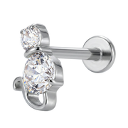 Titan Dekorativní Labret - Kočka S Cubic Zirconia
