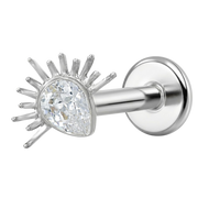 Titan Dekorativní Labret - Kubický Zirkonie S Paprsky
