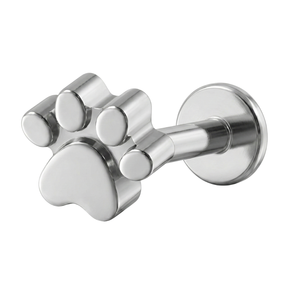 Titanový dekorativní labret - tlapka