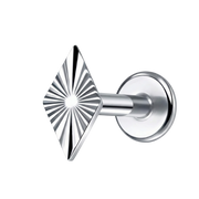 Titanový dekorativní labret - strukturovaný kosočtverec