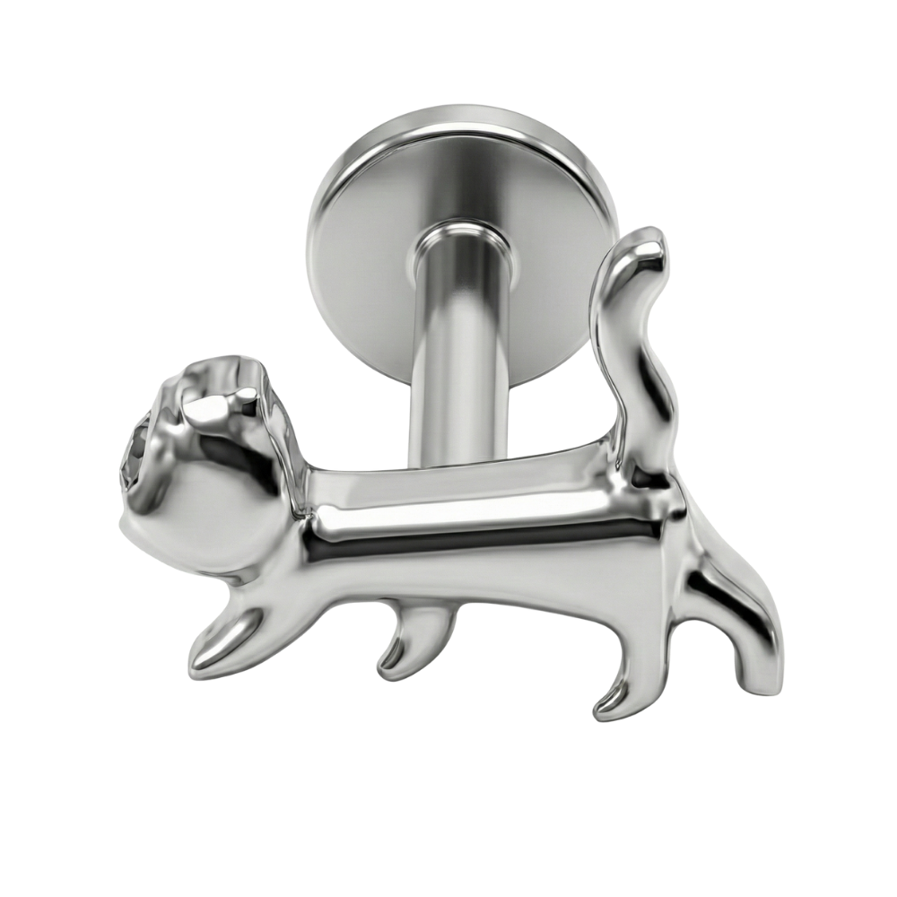 Tytanowy Labret Ozdobny - Kot