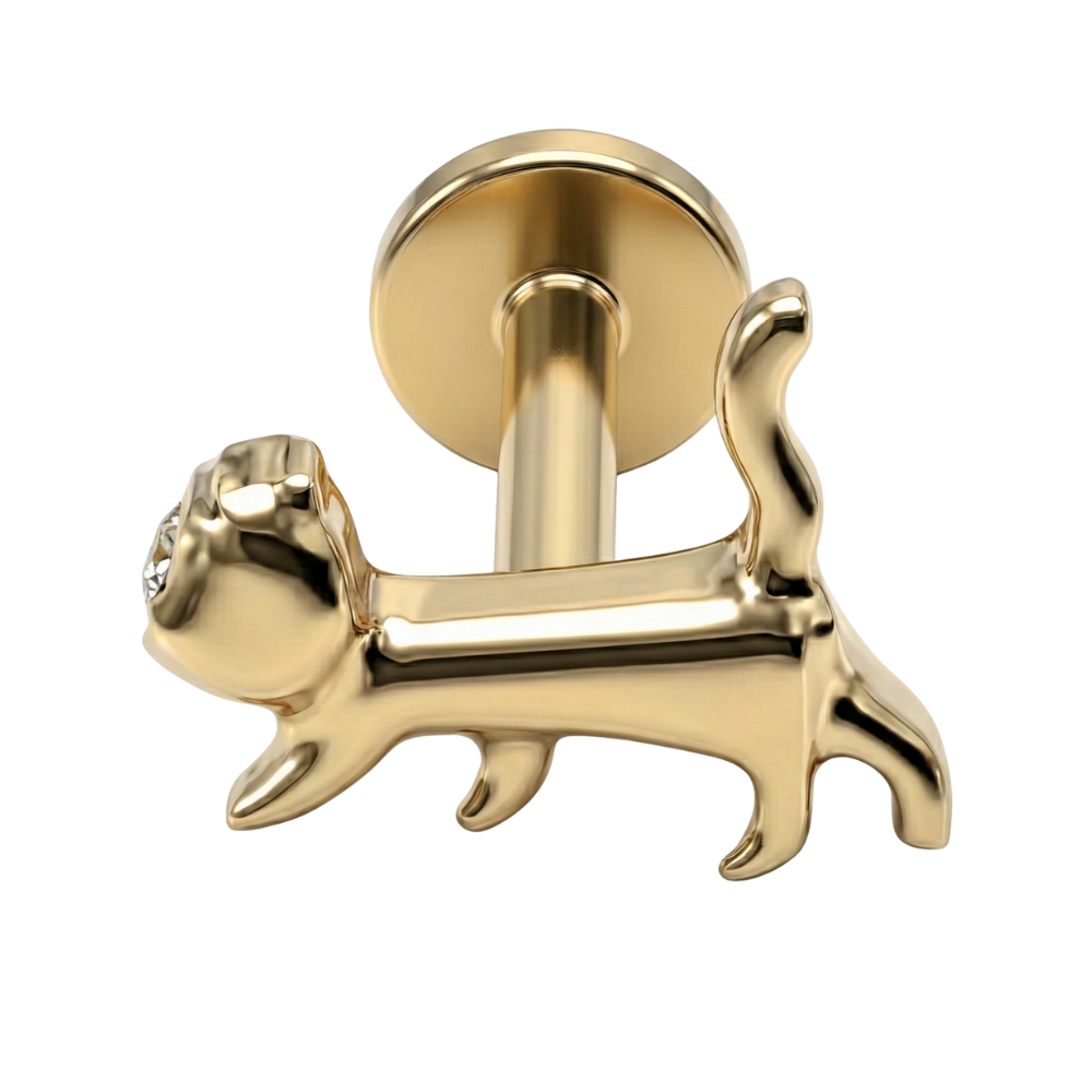 Tytanowy Labret Ozdobny - Kot