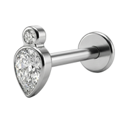 Titan Dekorativní Labret - Slza S Okem Se Zirkony