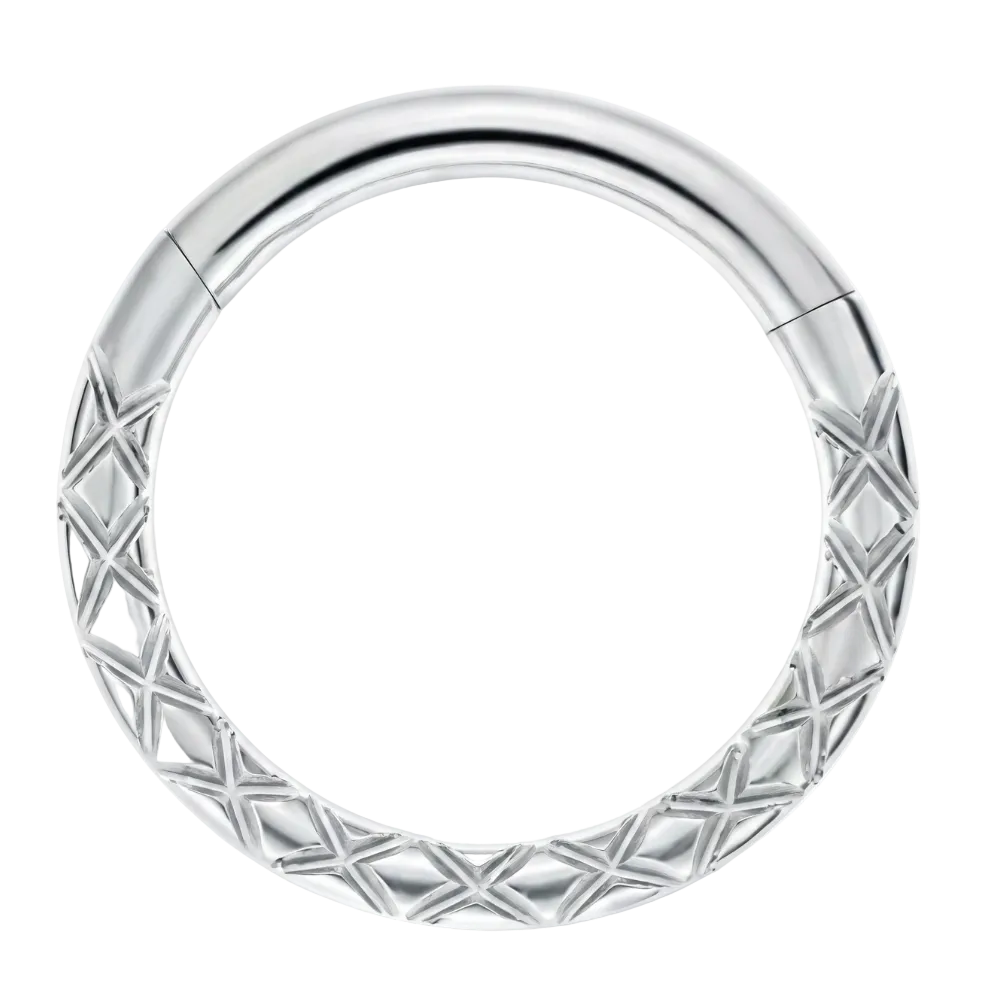 Titanium Segmented Clicker Textured Rim - Circle - Piercing Planet