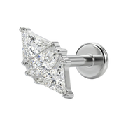 Titanium Decorative Labret - Rhombus with Cubic Zirconia