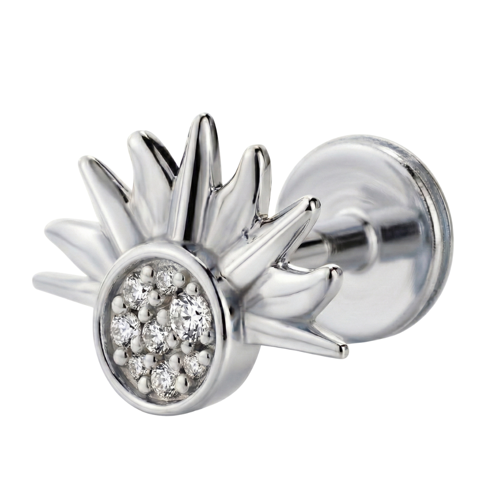 Tytanowy Labret Ozdobny - Słońce Z Cyrkoniami