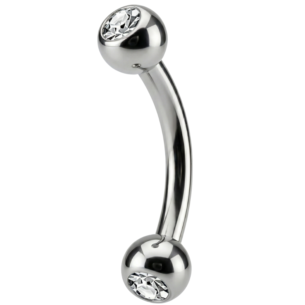 Tytanowy Banan Ozdobny - Kuleczki Z Cyrkoniami