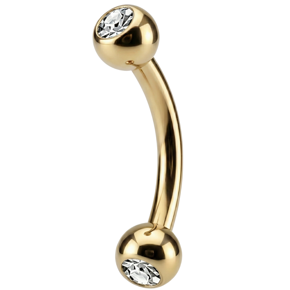 Tytanowy Banan Ozdobny - Kuleczki Z Cyrkoniami