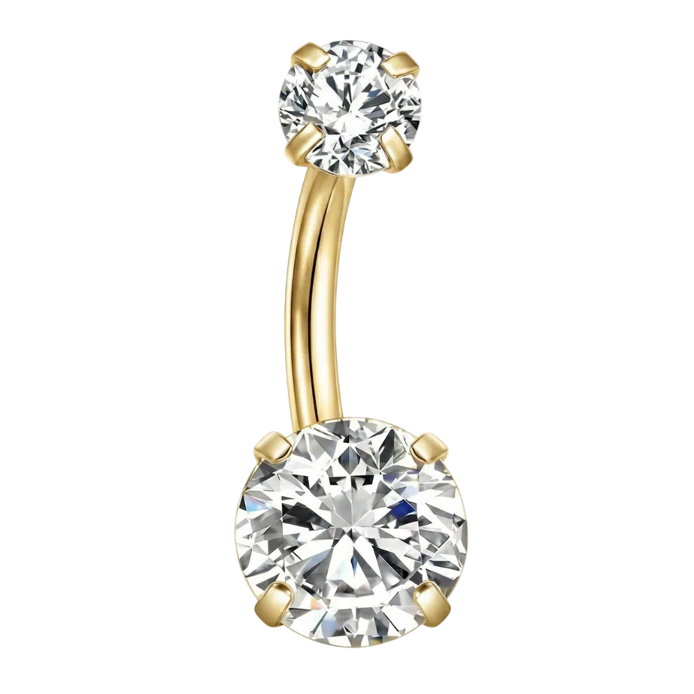 Tytanowy Kolczyk Do Pępka - Okrągłe Cyrkonie