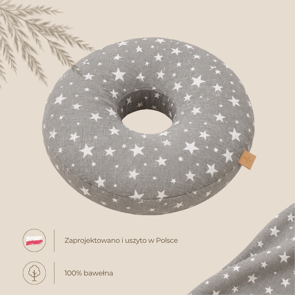 Donutový polštářek na piercing - bavlna, 30 cm, polský výrobek