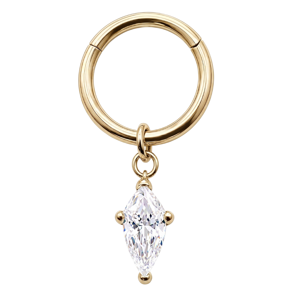 Segment Clicker With Gold Rhombus Pendant