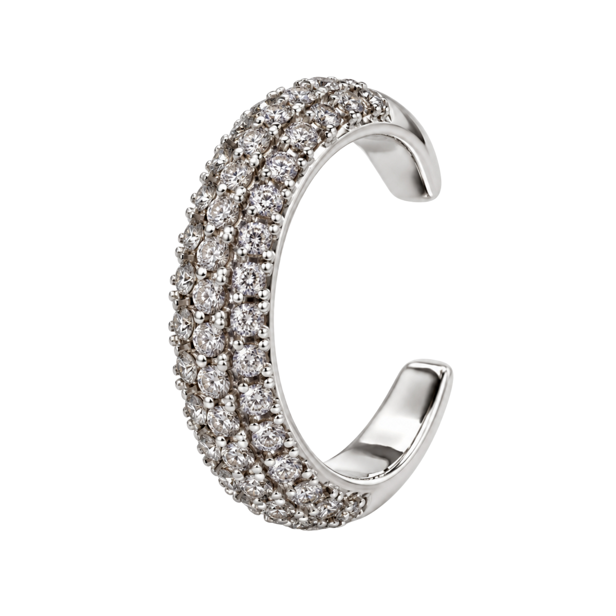 Nausznica z Trzema Rzędami Cyrkonii - Ear Cuff