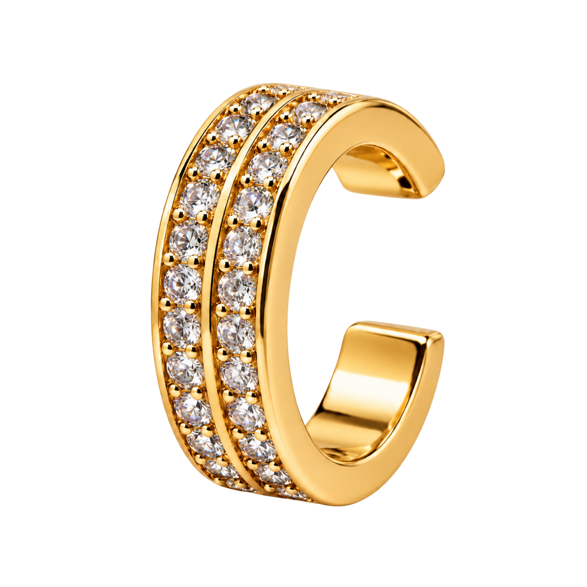 Nausznica Płaska z Dwoma Rzędami Cyrkonii - Ear Cuff