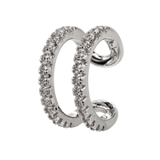 Nausznica Podwójna z Dwoma Rzędami Cyrkonii - Ear Cuff