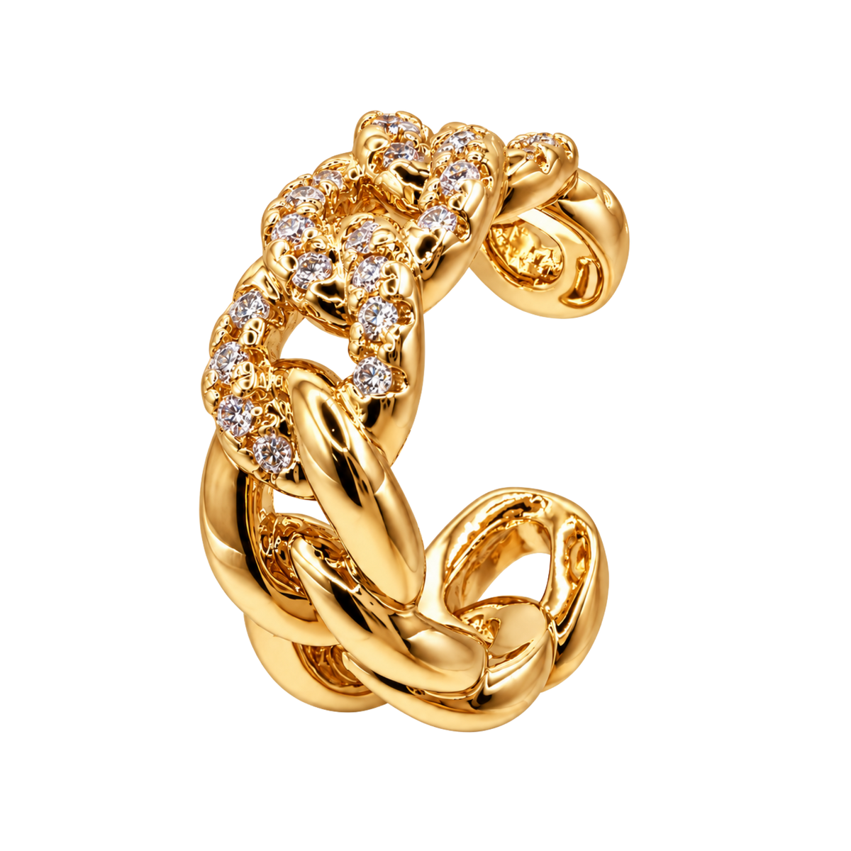 Ear Cuff Chain with cubic zirconias - Ear Cuff