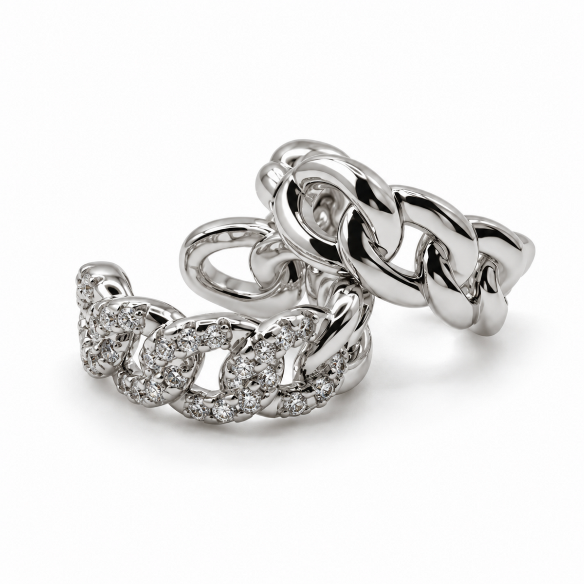 Ear Cuff Chain with cubic zirconias - Ear Cuff